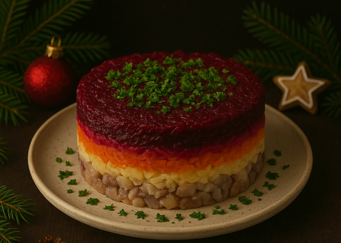 Sałatka śledziowa  z buraczkami