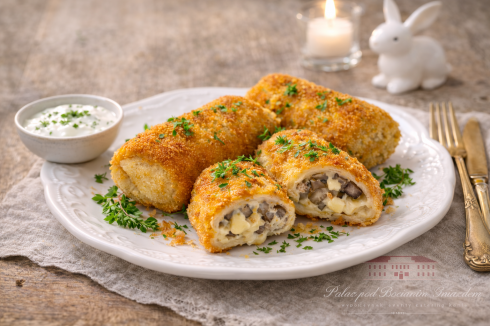 Krokiet z serem i pieczarkami